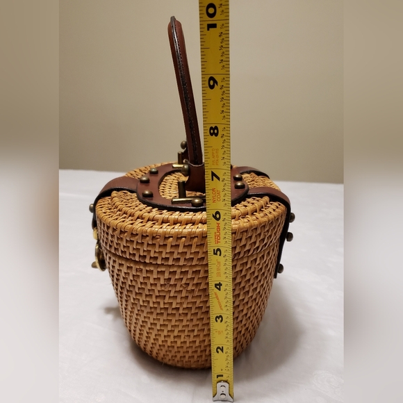 John Romain 1960s Wicker Basket Purse Nantuckett - Picture 3 of 8